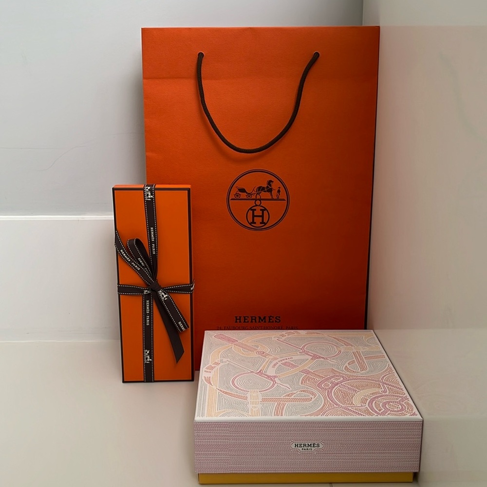 Hermes Paper Bag And Two Empty Boxes - image 1